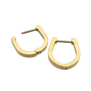 Stainless Steel Latchback Earring gold plated, approx 14mm