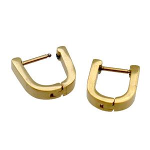 Stainless Steel Latchback Earring gold plated Ushape, approx 11-13mm