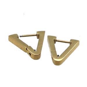 Stainless Steel Latchback Earring gold plated V-shape, approx 15-18mm
