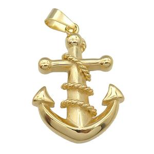 Stainless Steel anchor pendant gold plated, approx 32-50mm