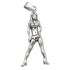Stainless Steel beauty pendant model antique silver, approx 22-45mm