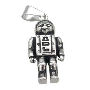 Stainless Steel astronaut pendant antique silver, approx 18-34mm