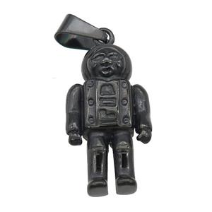 Stainless Steel astronaut pendant black plated, approx 18-34mm