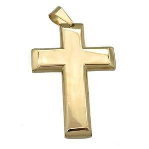 Stainless Steel cross pendant gold plated, approx 42-61mm