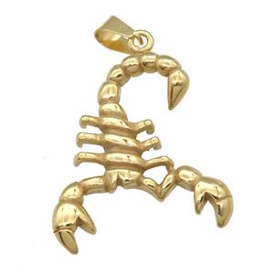 Stainless Steel zodiac Scorpion char pendant gold plated, approx 33-40mm