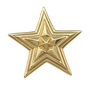 Stainless Steel star pendant gold plated, approx 45mm