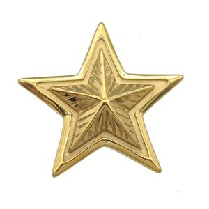 Stainless Steel star pendant gold plated, approx 44mm
