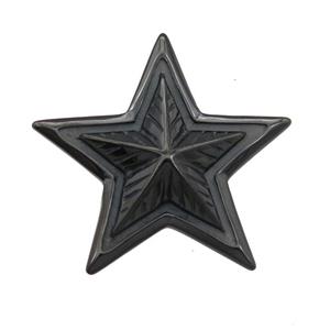 Stainless Steel star pendant black plated, approx 44mm