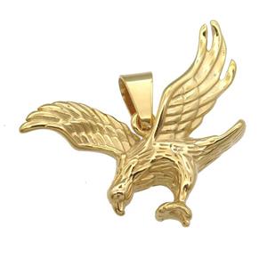 Stainless Steel eagle pendant gold plated, approx 43-45mm