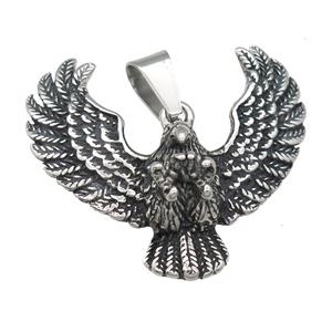 Stainless Steel eagle charm pendant antique silver, approx 42-47mm
