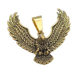 Stainless Steel eagle charm pendant antique gold, approx 42-47mm