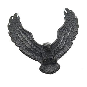 Stainless Steel eagle charm pendant black plated, approx 45-47mm
