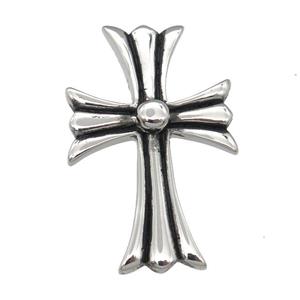 Stainless Steel cross pendant antique silver, approx 31-48mm