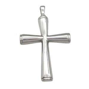 raw Stainless Steel cross pendant, approx 33-45mm