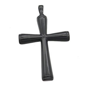 Stainless Steel cross pendant black plated, approx 33-45mm