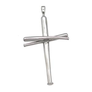 raw Stainless Steel cross pendant, approx 30-50mm