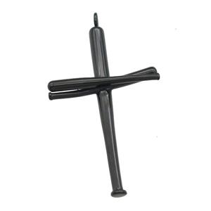 Stainless Steel cross pendant black plated, approx 30-50mm