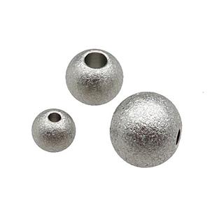 Raw Round Stainless Steel Corrugated Beads, approx 6mm dia