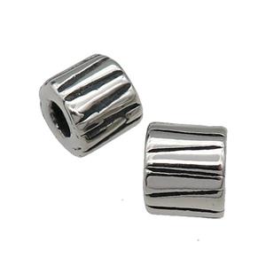 Stainless Steel Tube Beads Antique Silver, approx 10-11mm, 5mm hole