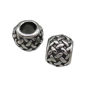 Stainless Steel Rondelle Beads Antique Silver, approx 8-9mm, 5mm hole