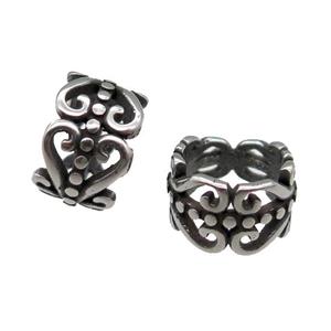 Stainless Steel Tube Beads Antique Silver, approx 11mm, 8mm hole