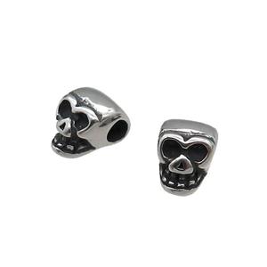 Stainless Steel Skull Charm Beads Antique Silver, approx 6-8.5mm