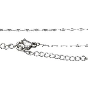 Raw Stainless Steel Necklace Chain, approx 1mm, 44-49cm length
