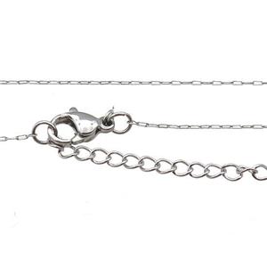 Raw Stainless Steel Necklace Chain, approx 0.7mm, 44-49cm length