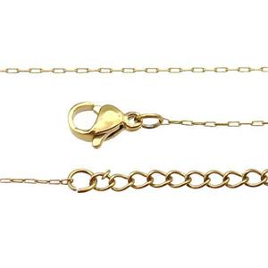 Stainless Steel Necklace Chain Gold Plated, approx 0.7mm, 44-49cm length