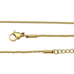 Stainless Steel Necklace Chain Gold Plated, approx 0.8mm, 44-49cm length