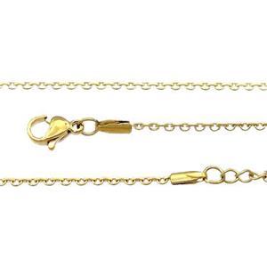 Stainless Steel Necklace Chain Gold Plated, approx 1.5mm, 44-49cm length