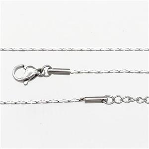 Raw Stainless Steel Necklace Chain, approx 1mm, 44-49cm length