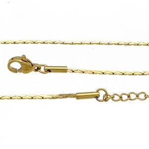 Stainless Steel Necklace Chain Gold Plated, approx 1mm, 44-49cm length