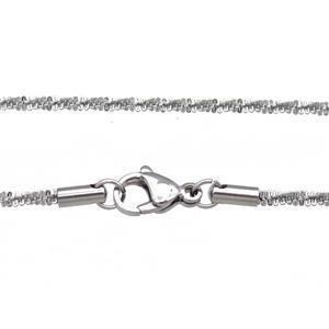 Raw Stainless Steel Necklace Chain, approx 2.3mm, 44-49cm length