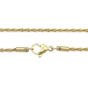 Stainless Steel Necklace Chain Gold Plated, approx 2.3mm, 44-49cm length
