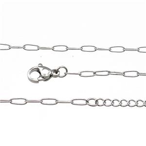 Raw Stainless Steel Necklace Chain, approx 2.2-5mm, 44-49cm length