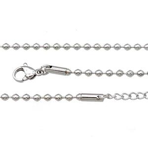 Raw Stainless Steel Necklace Chain, approx 2.4mm, 44-49cm length