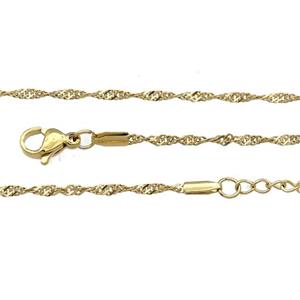 Stainless Steel Necklace Chain Gold Plated, approx 1.8mm, 44-49cm length