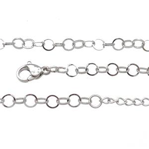 Raw Stainless Steel Necklace Chain, approx 4mm, 44-49cm length