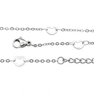 Raw Stainless Steel Necklace Chain, approx 5-6mm, 1.5x2mm, 44-49cm length