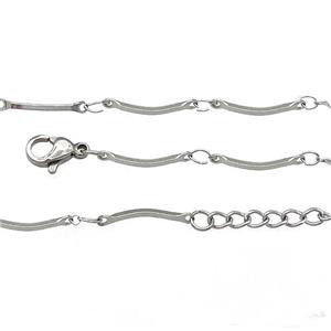 Raw Stainless Steel Necklace Chain, approx 15.5mm, 44-49cm length