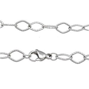 Raw Stainless Steel Necklace Chain, approx 7x10mm, 50cm length