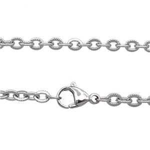 Raw Stainless Steel Necklace Chain, approx 4mm, 50cm length