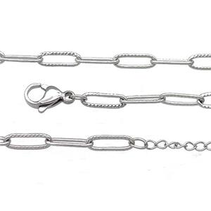 Raw Stainless Steel Necklace Chain, approx 4.5-12mm, 44-49cm length