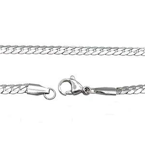Raw Stainless Steel Necklace Chain, approx 4.2mm, 50cm length
