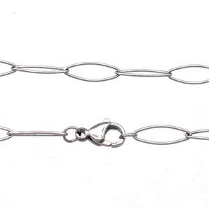 Raw Stainless Steel Necklace Chain, approx 5x15mm, 50cm length