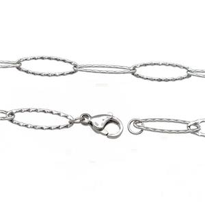Raw Stainless Steel Necklace Chain, approx 6-20mm, 50cm length