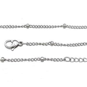 Raw Stainless Steel Necklace Chain, approx 1.8mm, 2.8mm, 44-49cm length