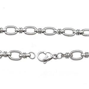 Raw Stainless Steel Necklace Chain, approx 7-8mm, 50cm length