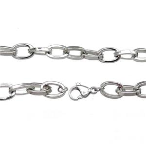 Raw Stainless Steel Necklace Chain, approx 8-11mm, 50cm length